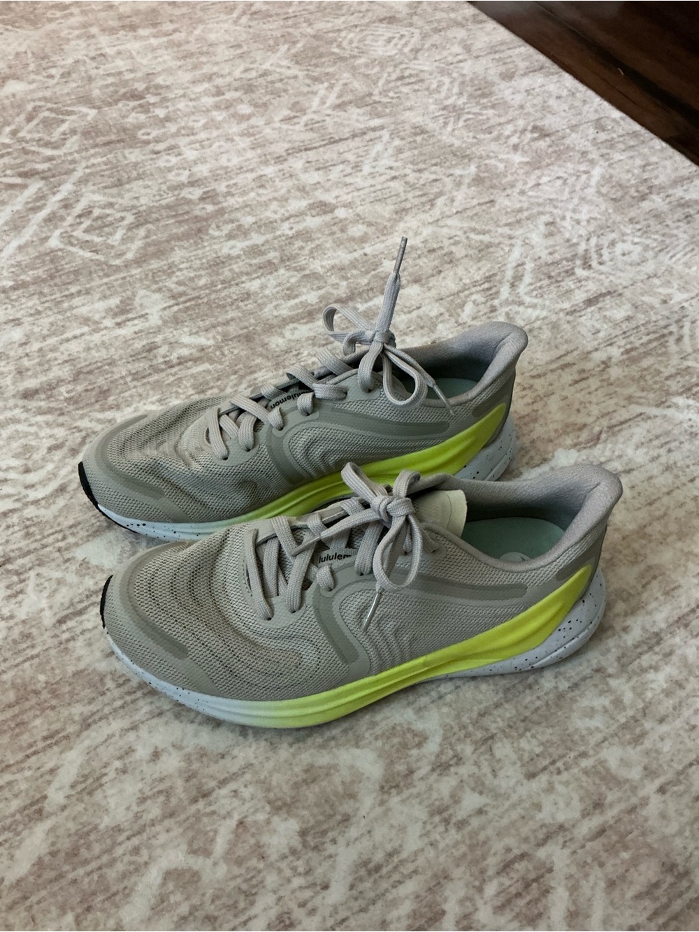 lululemon athletica Light Gray and Neon Lime Women’s Athletic Running Shoes